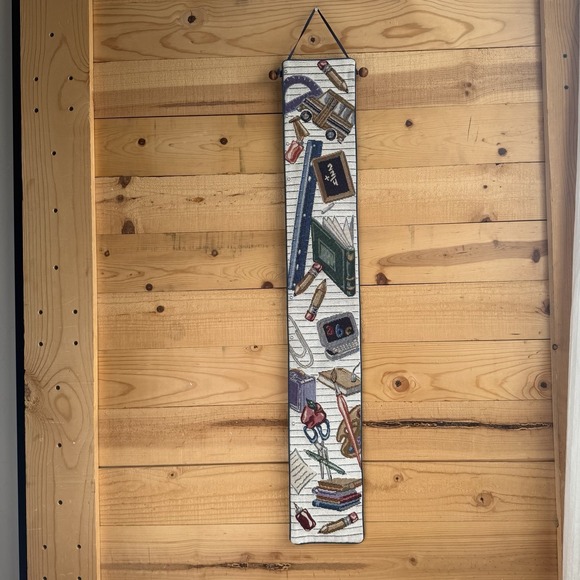 The Unbranded Brand Other - VTG Teacher Tapestry Wall Door Decor Hanging 1990s School Office Banner